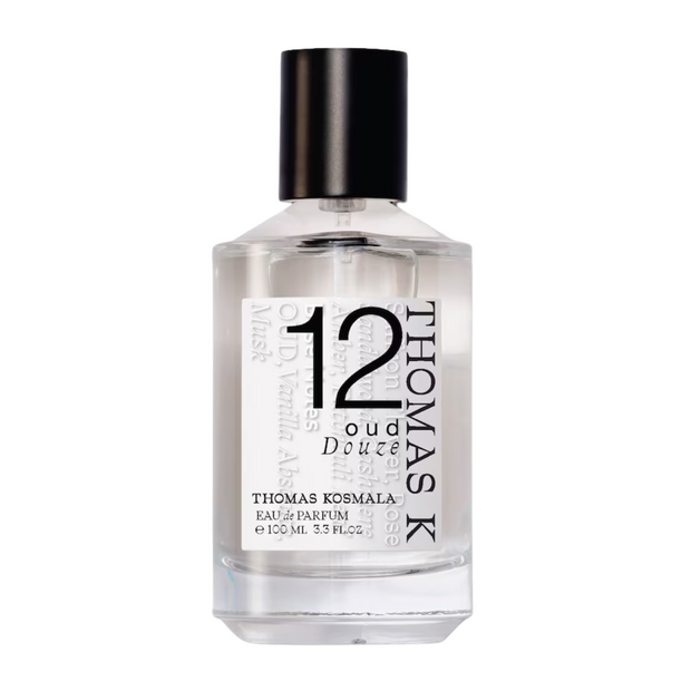 12 Oud Douze Perfume bottle labeled '12 Thomas Kosmala' on a white background
