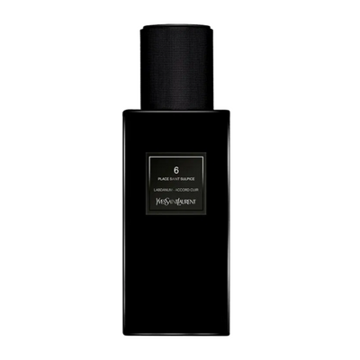 6 place Saint Sulpice A black bottle of Yves Saint Laurent fragrance labeled '6 place Saint Sulpice'.