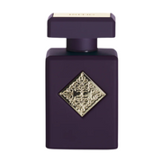 Atomic Rose Initio A dark purple perfume bottle with a floral design on the label.