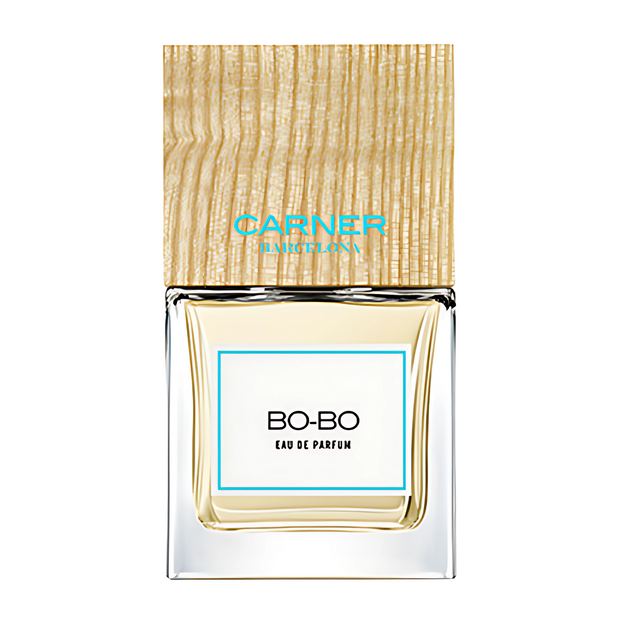 Bo-Bo Carner Barcelona Carner Barcelona BO-BO Eau de Parfum bottle with wooden cap on a white background