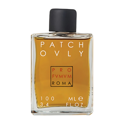 Patchouly Profumum Roma Patchouly perfume bottle with black cap on a white background