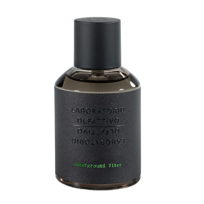 Underground Vibes Black perfume bottle with 'Laboratorio Olfattivo' branding on a white background