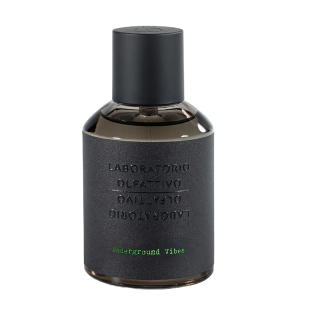 Underground Vibes Black perfume bottle with 'Laboratorio Olfattivo' branding on a white background